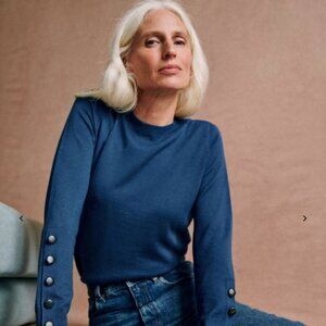 Sezane Paulo Jumper Merino XS Blue